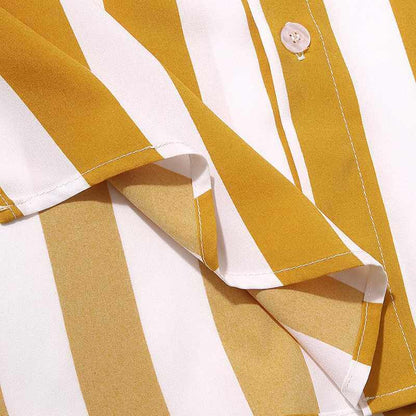 Stylish men's summer set with striped pattern - StripesFresh-Yellow-S-The Livary