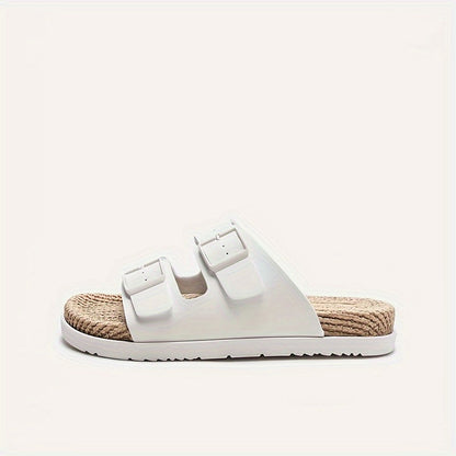 Stylish men's summer slip-ons with adjustable straps - GripStep-White-6.5-The Livary