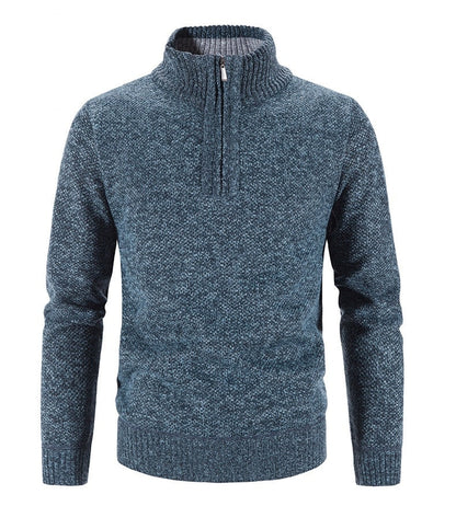 Stylish Men's Sweater with Half Zip - SummitCraft-Blue-M-Nora Luxe
