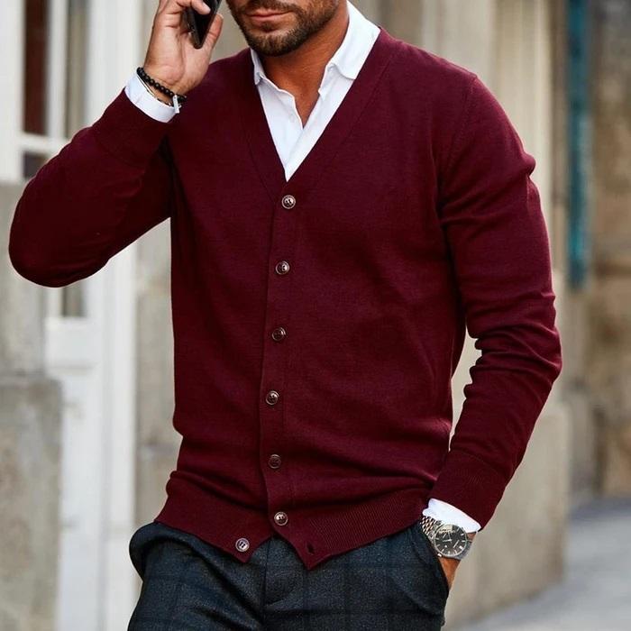 Classic Fit Men's V-Neck Waistcoat - Pexav
