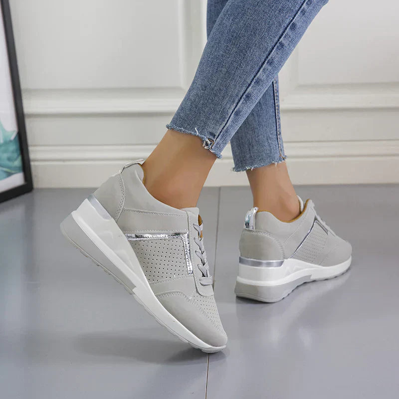 Stylish Orthopaedic Women's Sneakers - Lea-Beige-3-Nora Luxe