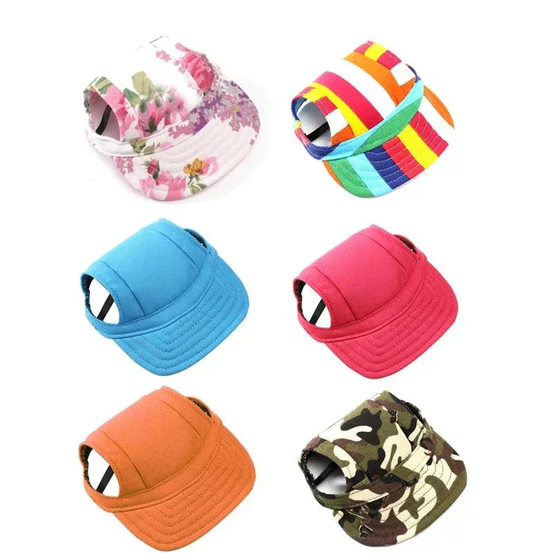 Stylish Round Edge Dog Cap - SunnyPaws-Stripe-S-Nora Luxe