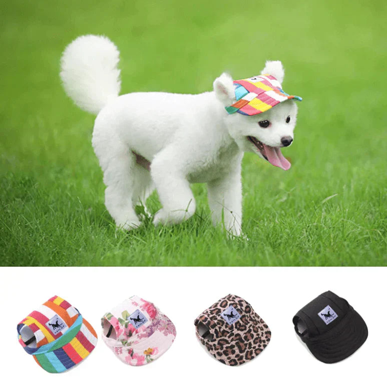 Stylish Round Edge Dog Cap - SunnyPaws-Stripe-S-Nora Luxe
