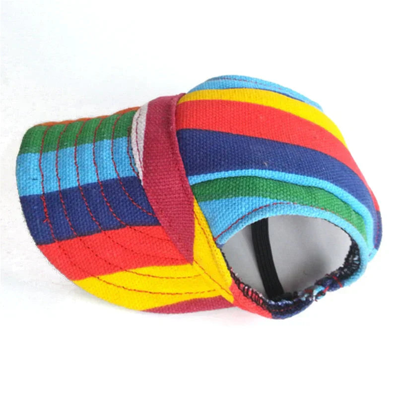 Stylish Round Edge Dog Cap - SunnyPaws-Stripe-S-Nora Luxe