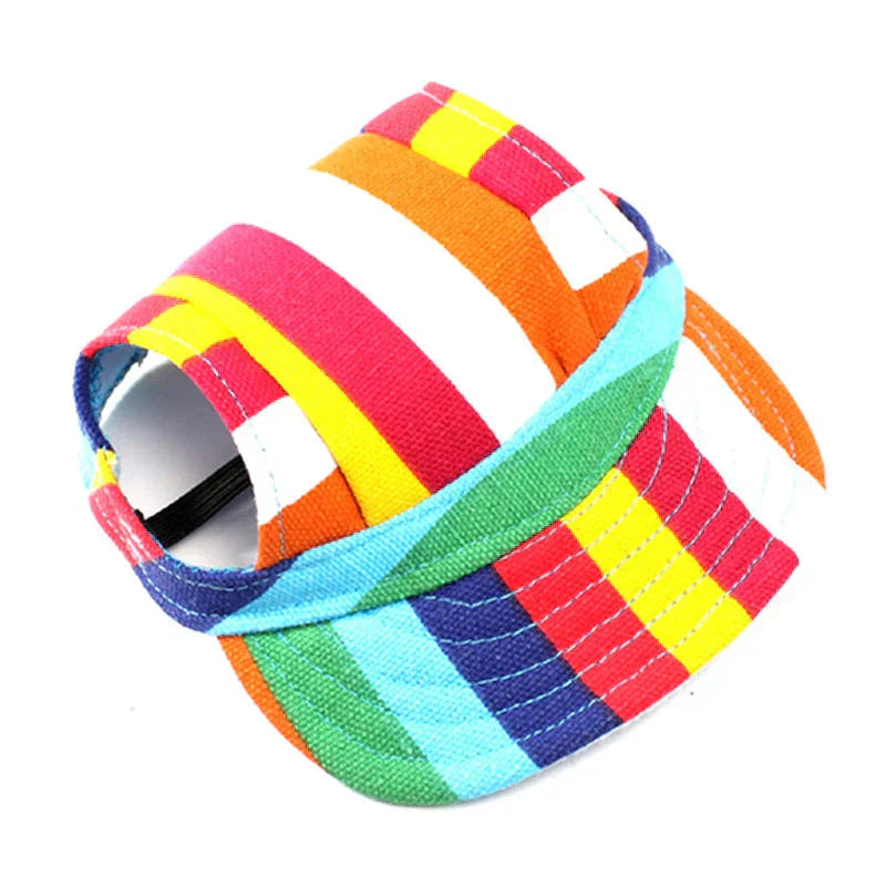 Stylish Round Edge Dog Cap - SunnyPaws-Stripe-S-Nora Luxe