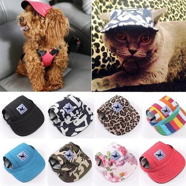 Stylish Round Edge Dog Cap - SunnyPaws-Stripe-S-Nora Luxe