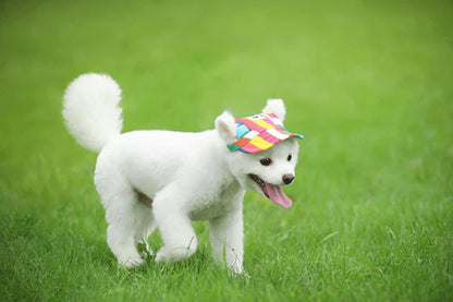 Stylish Round Edge Dog Cap - SunnyPaws-Stripe-S-Nora Luxe