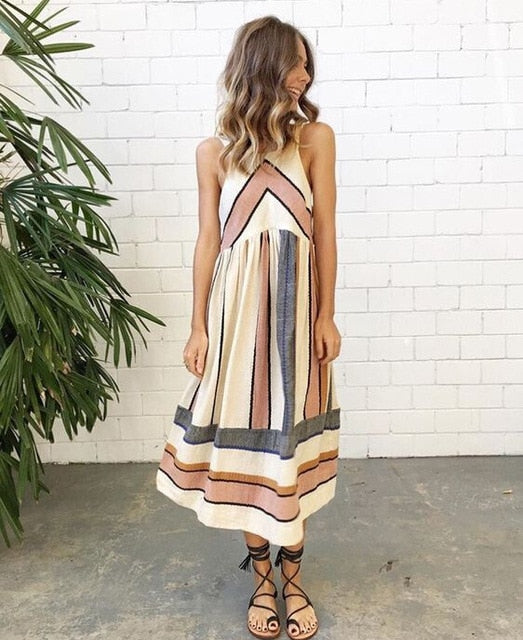 Classic Strapless Sundress with Vintage Style - Pexav