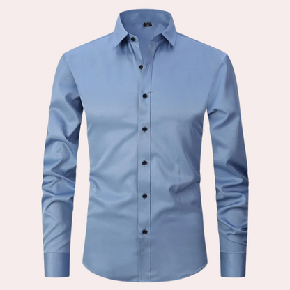 Stylish Stretch Men's Shirt - Ruben-Light Blue-S-Nora Luxe