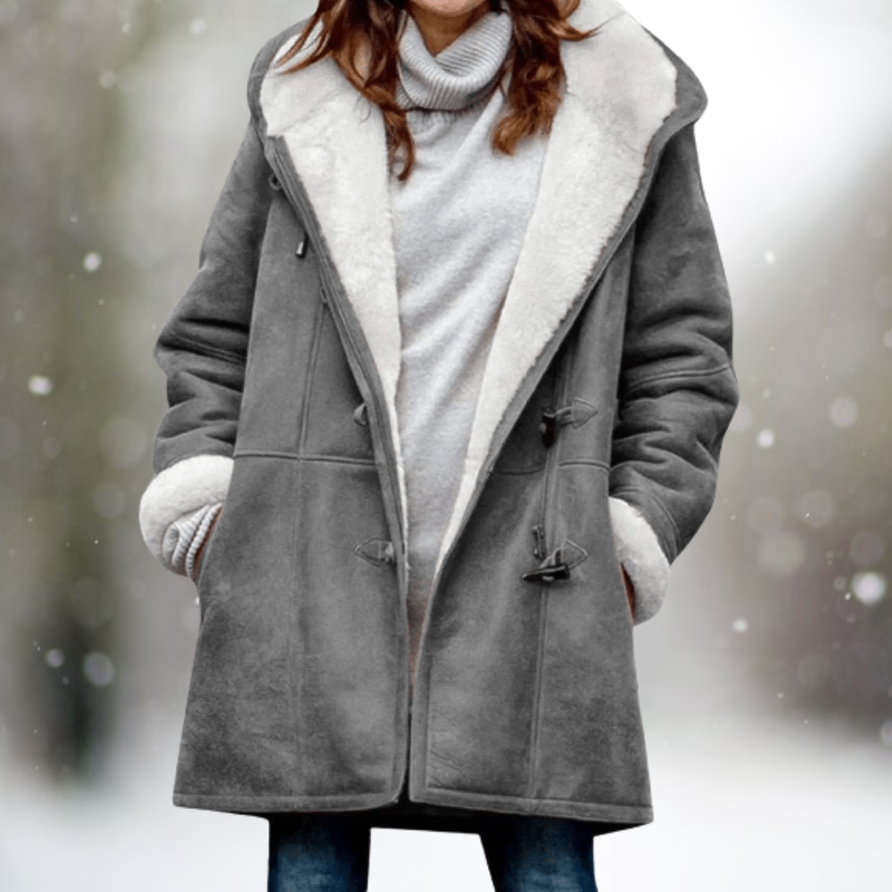 Soft Faux Suede Women's Coat - Camilla - Pexav