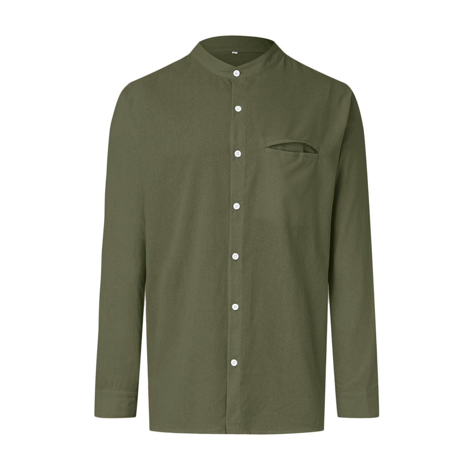 Stylish summer shirt in plus size for men – Hayes-Army green - 3 buttons-M-The Livary