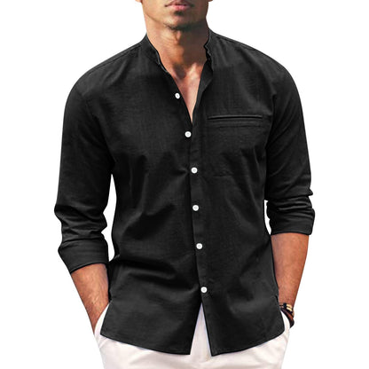 Stylish summer shirt in plus size for men – Hayes-Black-M-The Livary