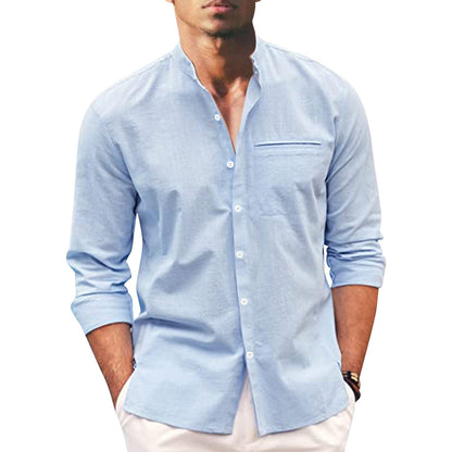 Stylish summer shirt in plus size for men – Hayes-Blue-M-The Livary