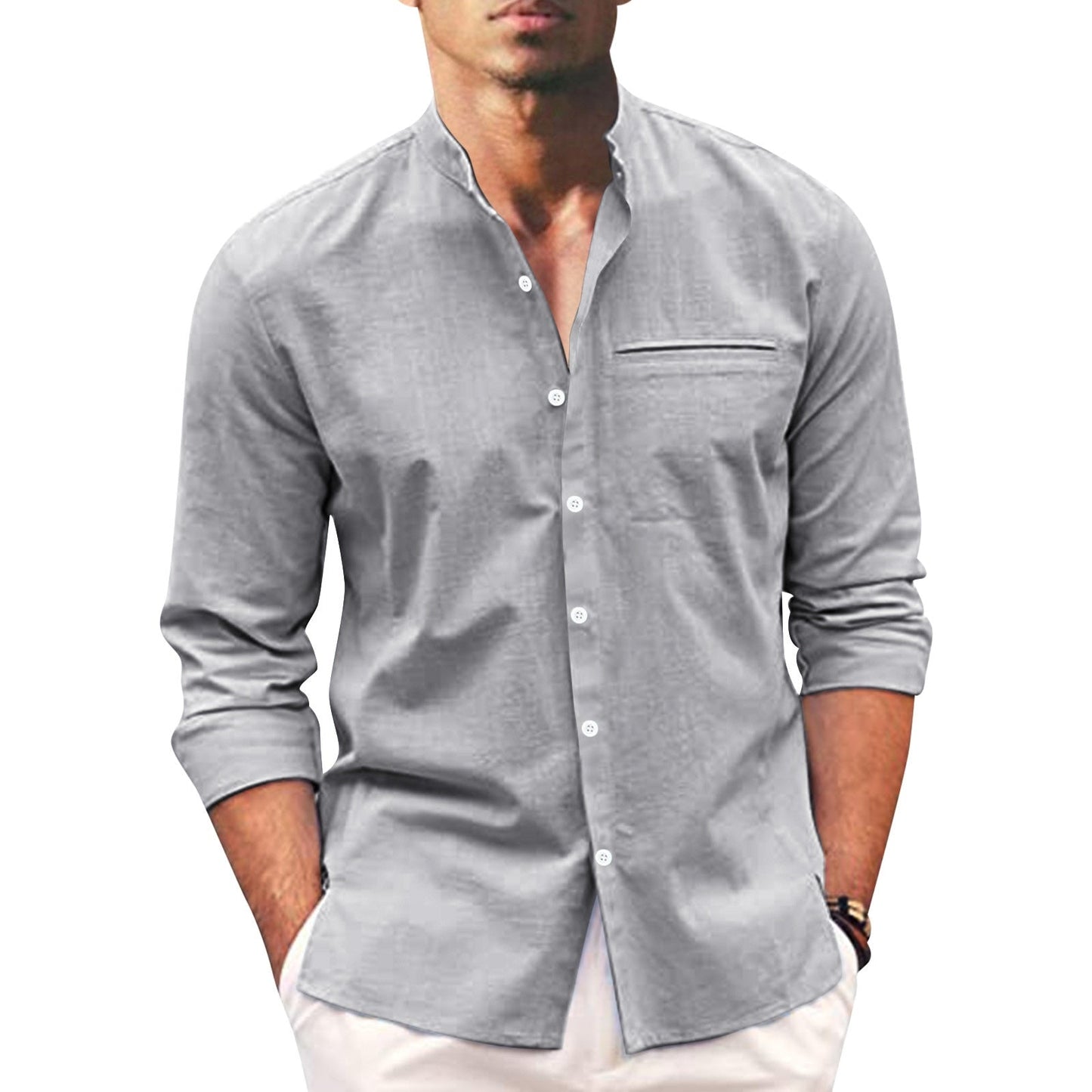 Stylish summer shirt in plus size for men – Hayes-Gray-M-The Livary