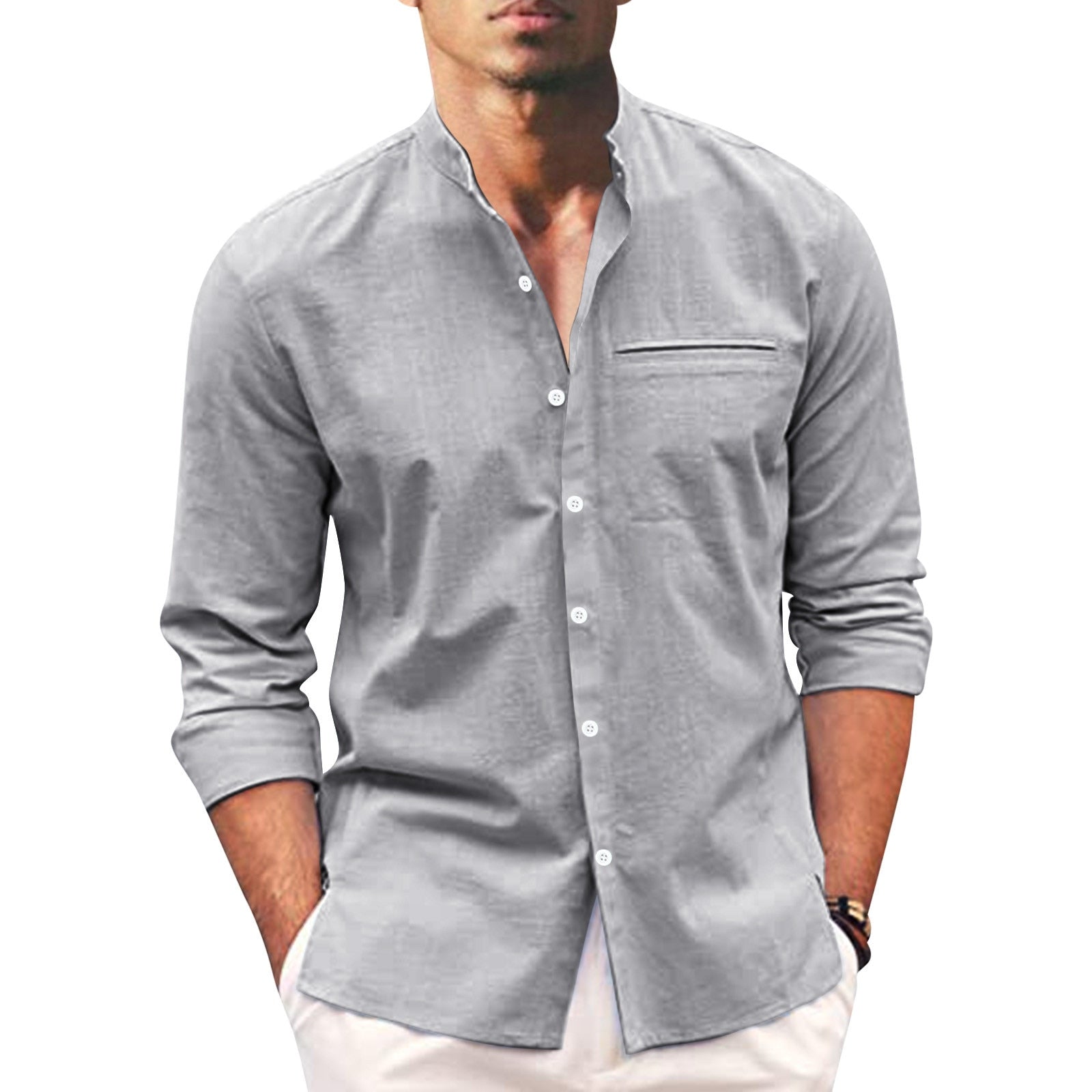 Stylish summer shirt in plus size for men – Hayes-Gray-M-The Livary