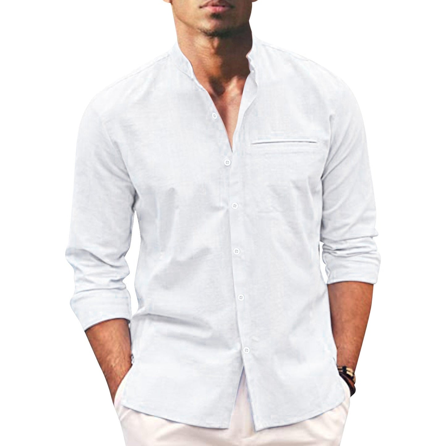 Stylish summer shirt in plus size for men – Hayes-White-M-The Livary