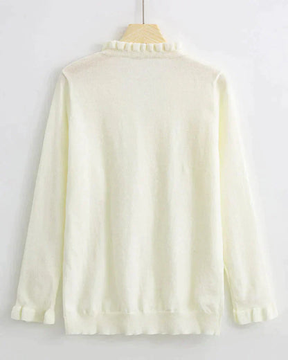 Stylish Sweater with Ruffles - Elodie-Light Blue-S-Nora Luxe