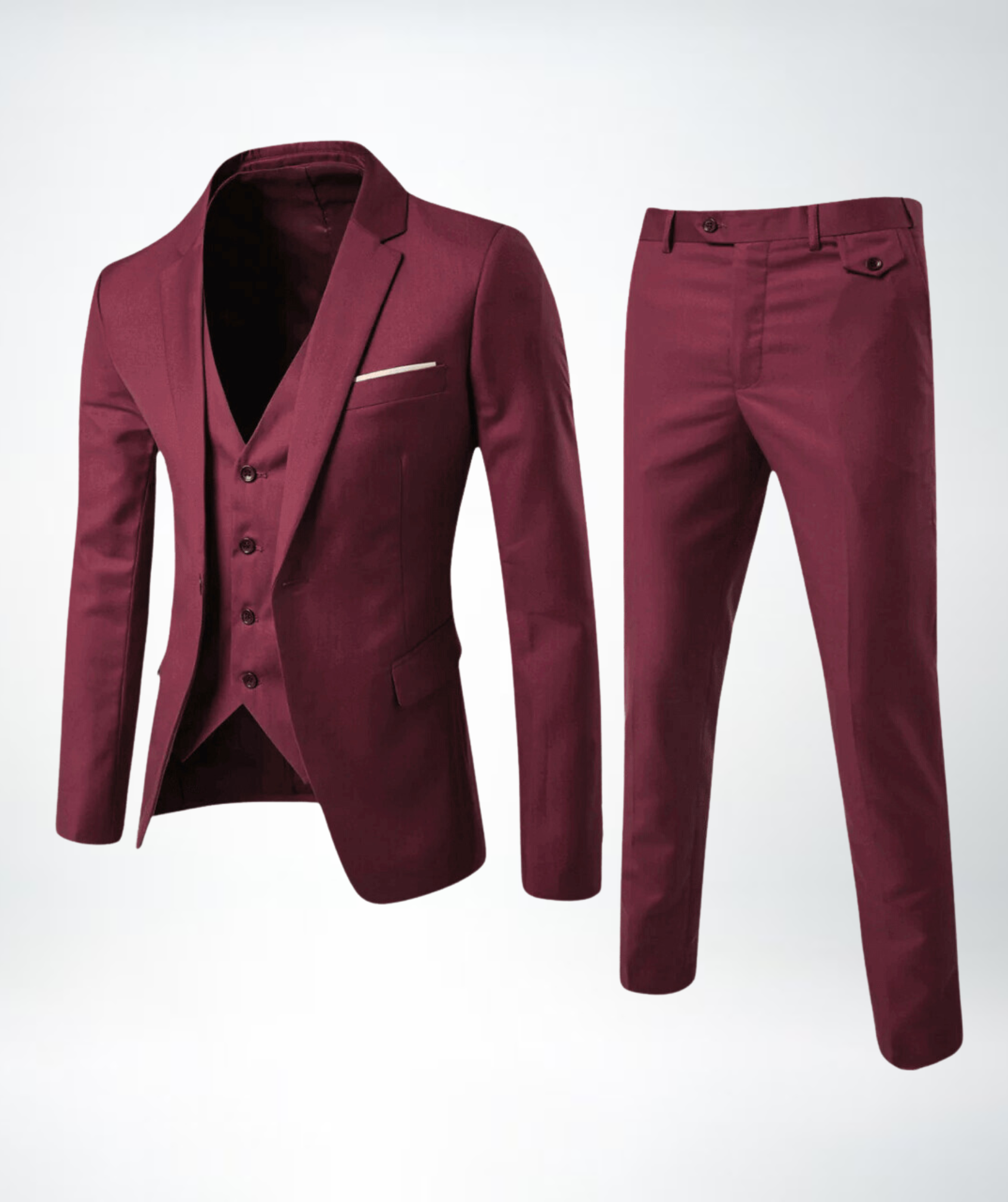 Stylish Three-Piece Men's Suit - Lucas-Red-S-Nora Luxe
