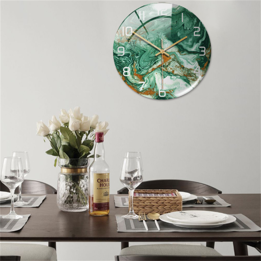 Elegant Marble Effect Wall Clock - Pexav