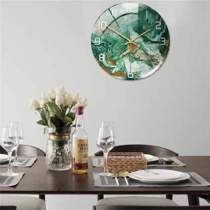 Elegant Marble Effect Wall Clock - Pexav