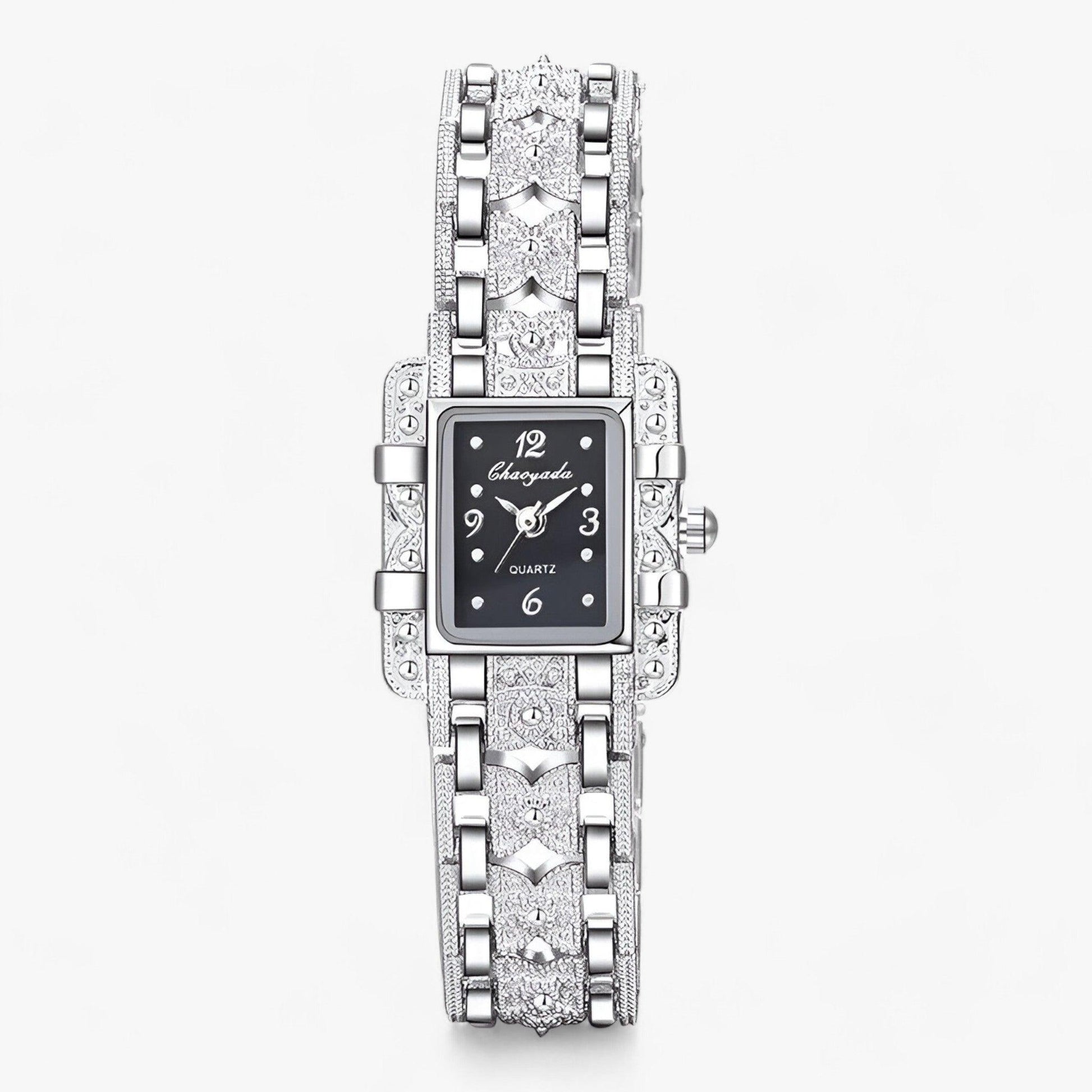 Elegant Crystal Rectangular Face Women's Watch - Pexav