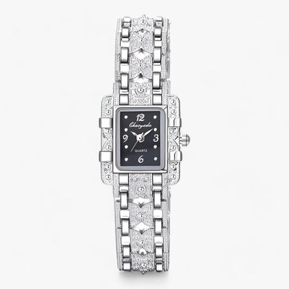 Elegant Crystal Rectangular Face Women's Watch - Pexav