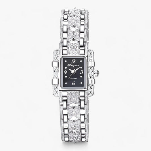 Elegant Crystal Rectangular Face Women's Watch - Pexav