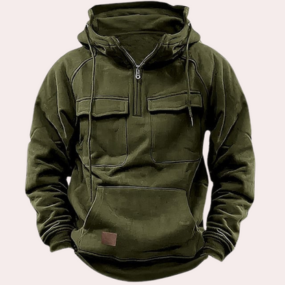 Stylish Winter Hoodie for Men - Finn-Dark Green-S-Nora Luxe