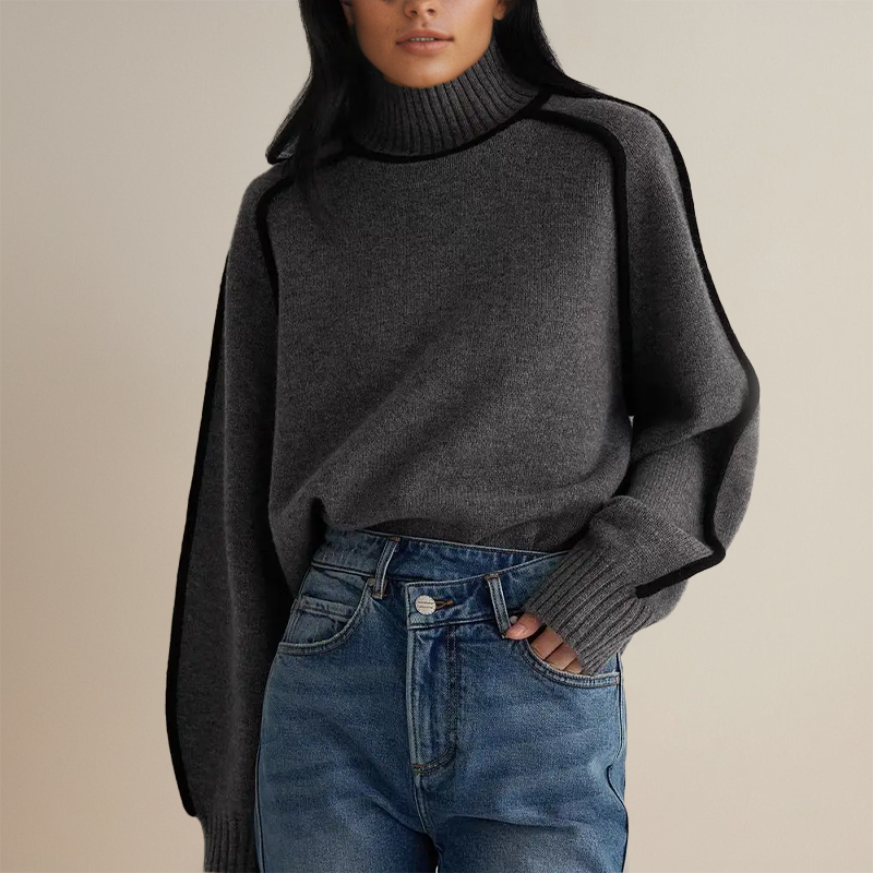 Stylish Women's Roll Neck - Clara-Gray-S-Nora Luxe
