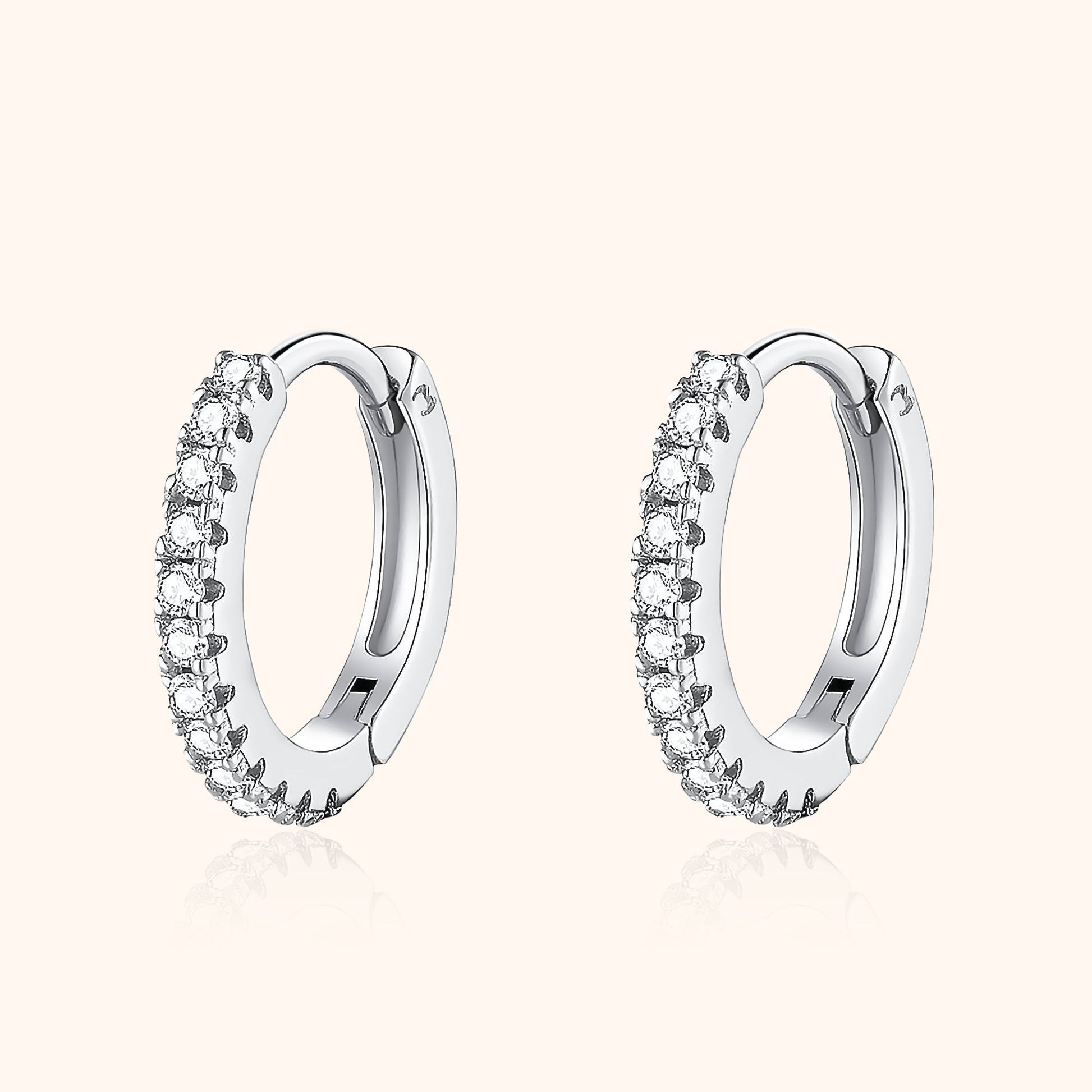 Stylish Zirconia Hoops - Aurina-Silver-Nora Luxe