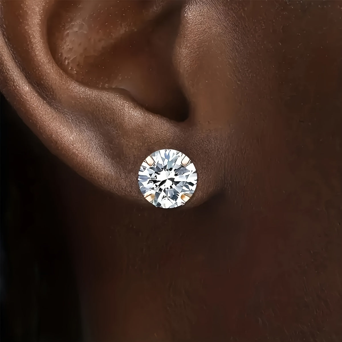Stylish Zirconia Stud Earrings made of Titanium Steel - Lumen-0.12 IN 1 Pair-Nora Luxe