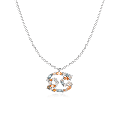 Stylish Zodiac Necklace - Celestia-Silver-Lobster-Nora Luxe
