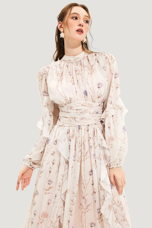 Women's Floral Pleated Sundress - Pexav
