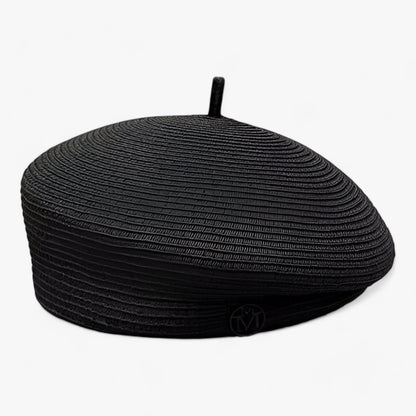 Summer fedora hat for women made of straw – light & stylish-black fine grass-Average size 55-57 cm-The Livary