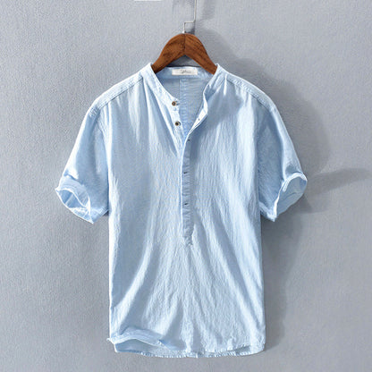 Summer shirt for men made from breathable fabric – Elias-Sky blue-S-The Livary