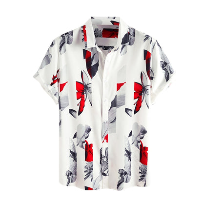 Summer shirt for men with tropical flair - AlohaVibes-White-M-The Livary