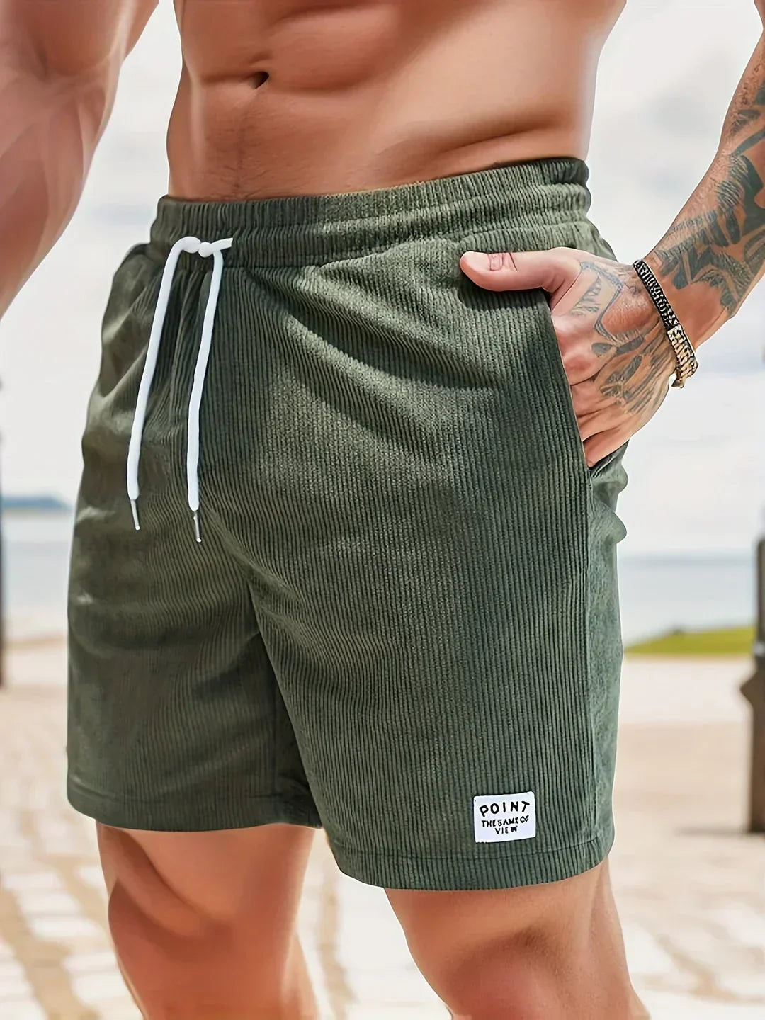 Men's Classic Striped Beach Shorts - Pexav