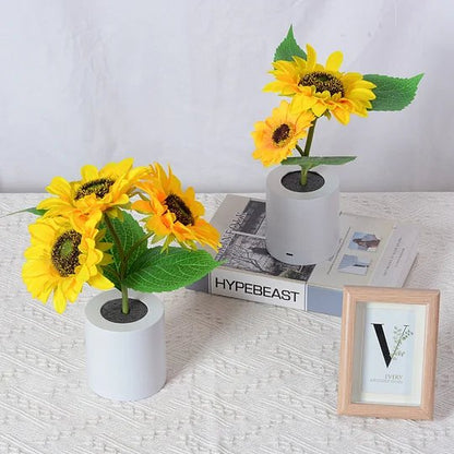 Bright Yellow Floral Table Lamp