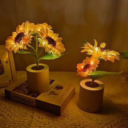 Bright Yellow Floral Table Lamp