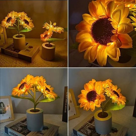 Bright Yellow Floral Table Lamp