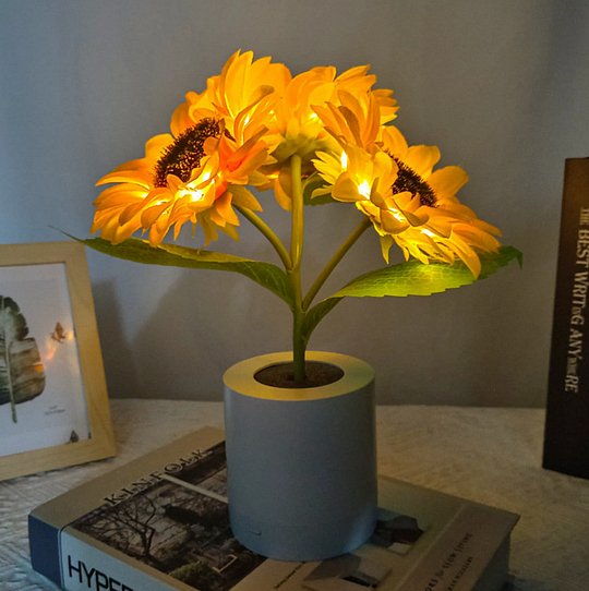 Bright Yellow Floral Table Lamp