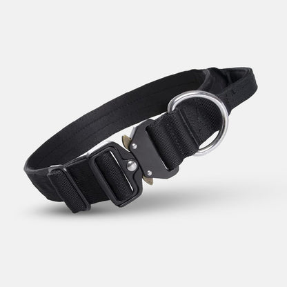 Tactical Dog Collar with Handle - PowerGrip-Black-M-Nora Luxe