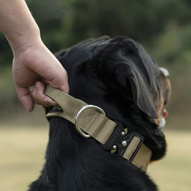 Strong Dog Collar with Handle - Heavy Duty Grip - Pexav