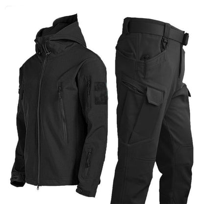 Tactical Men's Outdoor Clothing - ValorTrek-Black-Jacket + Trousers-S-Nora Luxe