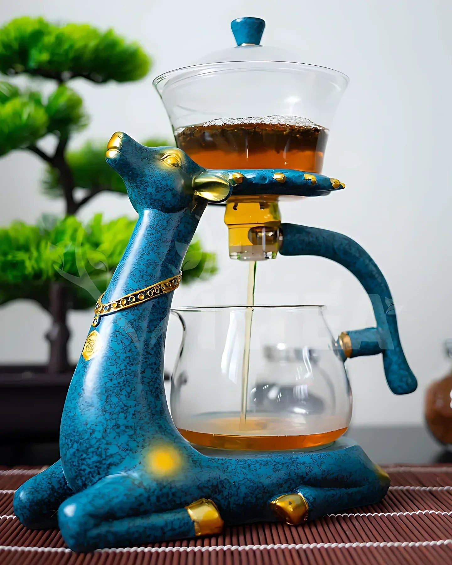 Tea Set with Innovative Magnetic Design - MagneticTeaSet-Blue Teapot-Nora Luxe