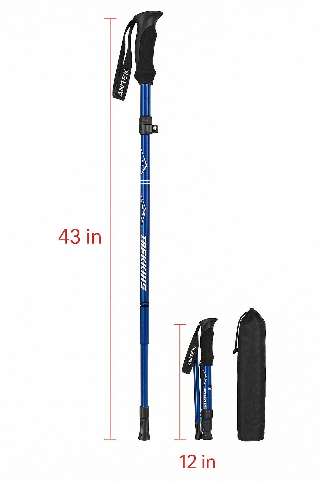 Telescopic Walking Sticks - TrailMaster-Red-Nora Luxe