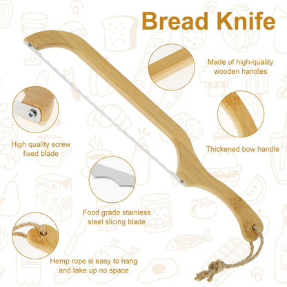Sharp Wooden Handle Bread Knife for Fresh Baked Bread