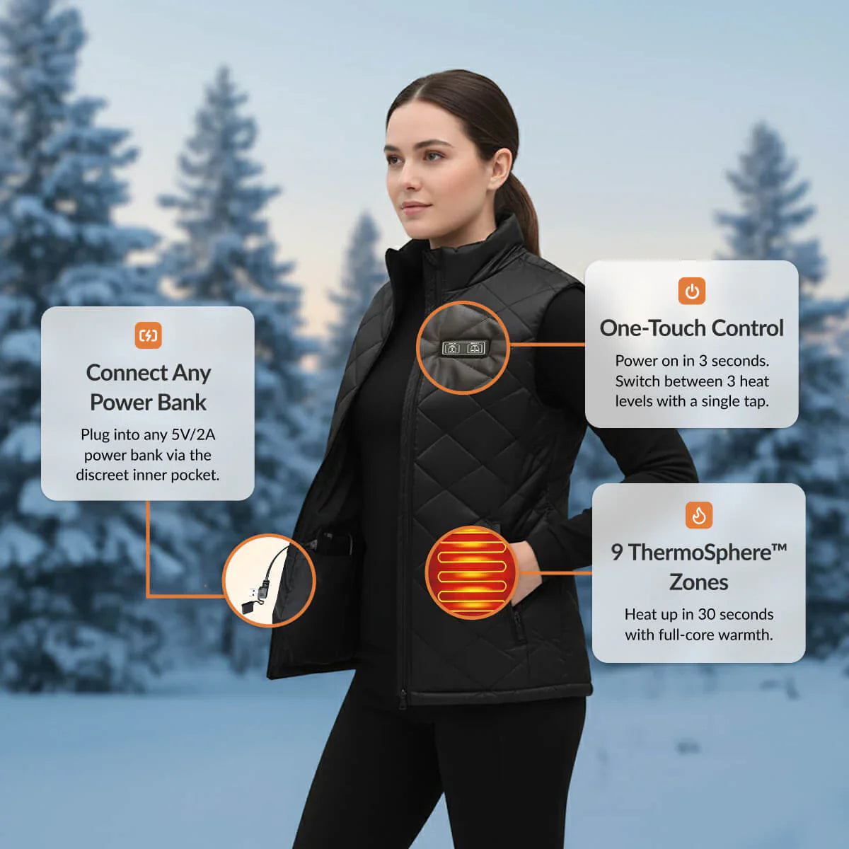 Warm Women's Rechargeable Heating Vest