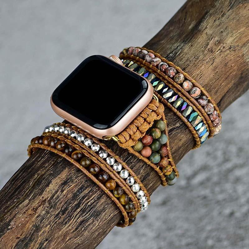 Tiger Eye Strengthening Apple Watch Strap - Orion-S (5.51-6.30 inches)-Nora Luxe