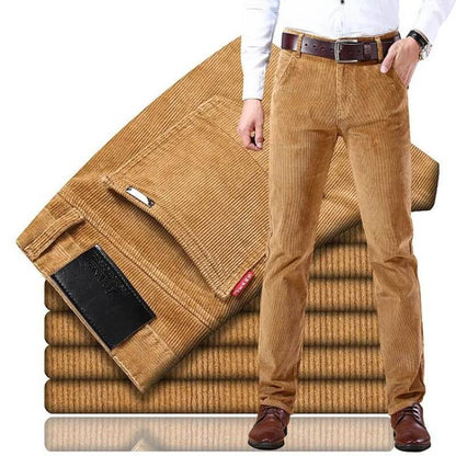 Timeless Corduroy Trousers for Men - Julian-Khaki-28-Nora Luxe